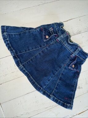 3M vintage Bum Girls' Dark Blue Denim Skirt  with pockets